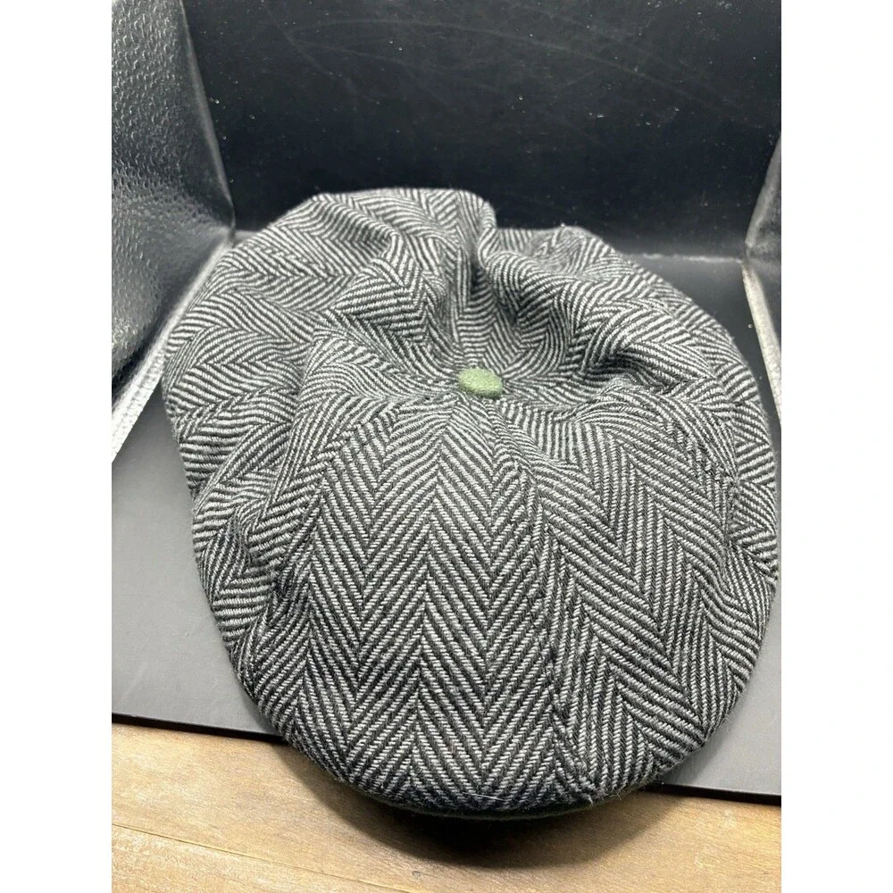 Boston Scally Co Hat Newsboy Scally Mens Small Herringbone Plaid Galway Tweed